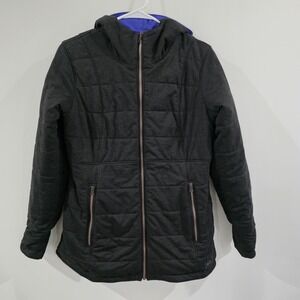 Rei Womens Reversible Jacket Size Small Blue Gray Puffer Outdoor Hiking Winter